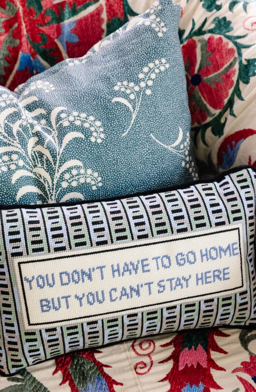 Furbish Needlepoint Pillow In Blue