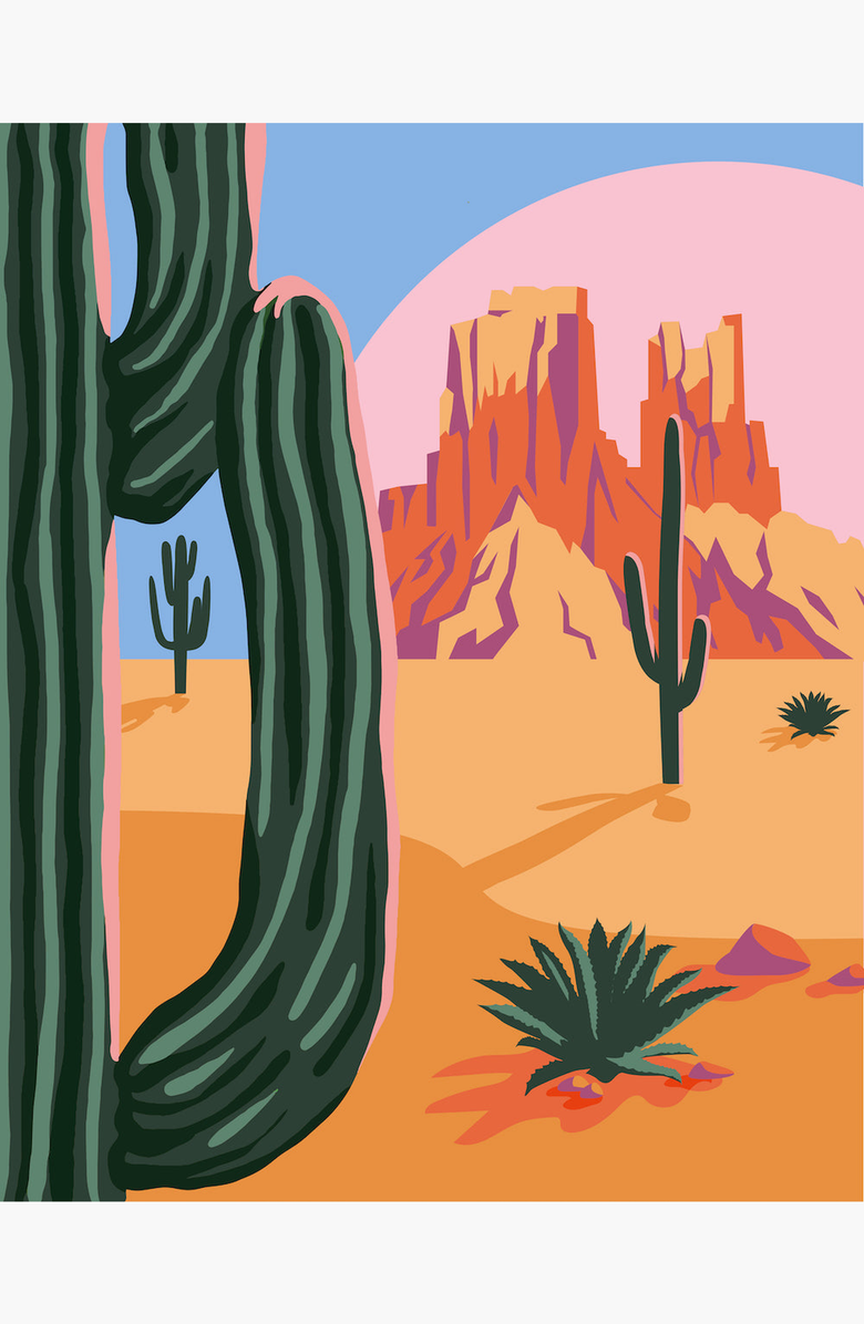 Pink Picasso Kits Desert Daydream Paint-by-Numbers Kit, Alternate, color, Orange / Green