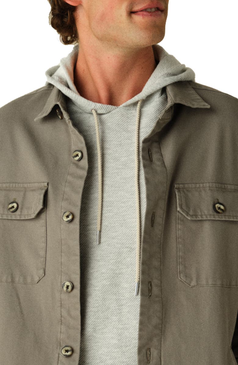 Fair Harbor Montauk Stretch Cotton Twill Shirt Jacket, Alternate, color, Olive