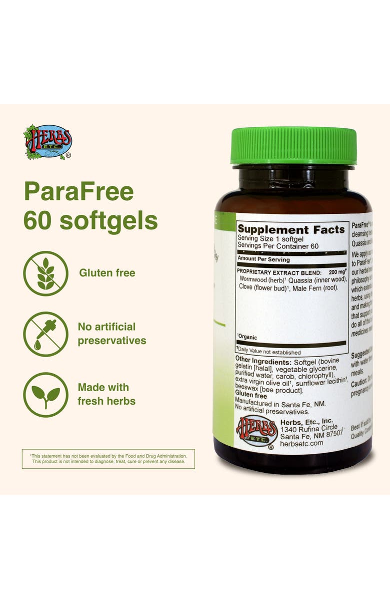 Herbs Etc. ParaFree Digestive & Intestinal Support Softgels, 60 Count, Alternate, color, NO COLOR