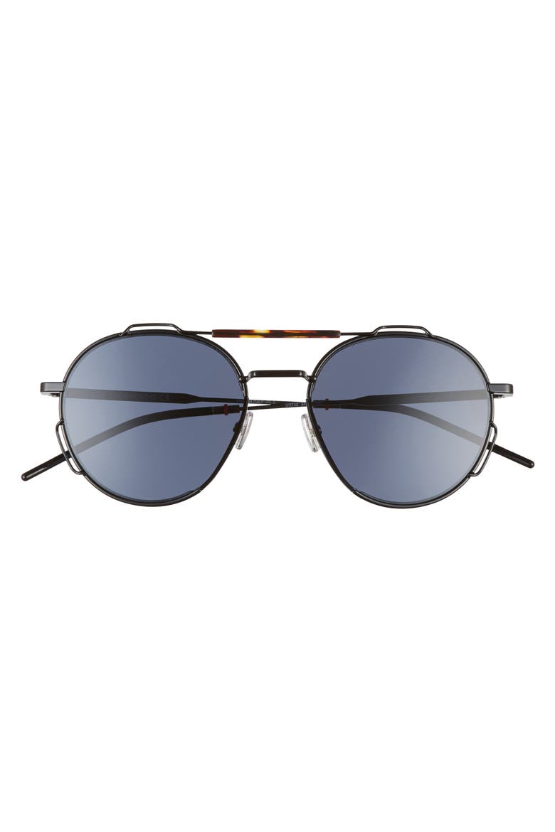54mm Round Sunglasses, Alternate, color, BLACK HAVANA