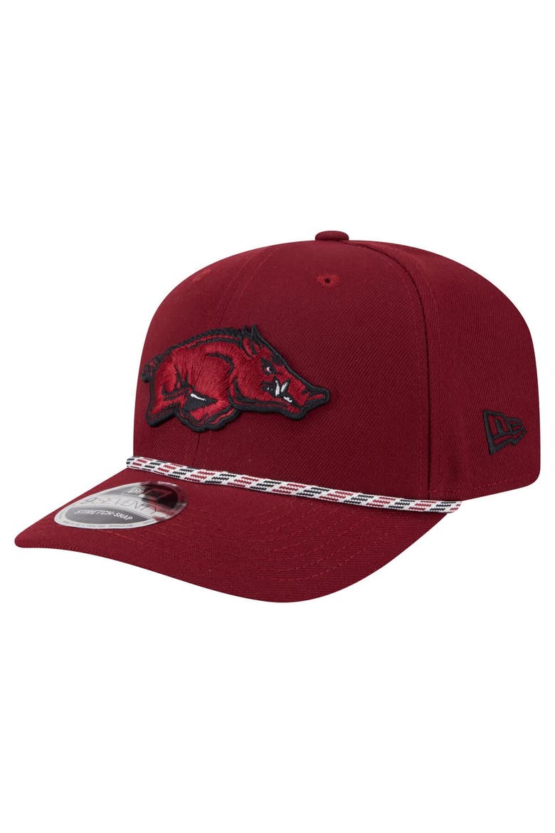 Men's New Era Cardinal Arkansas Razorbacks Game Day Multi-Rope 9SEVENTY Stretch-Snap Hat, Main, color, Cardinal