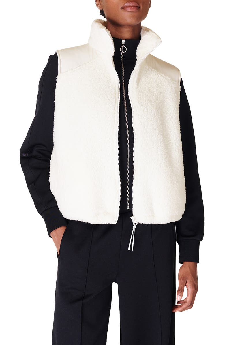 Sweaty Betty Canyon Fleece Vest, Main, color, Lily White