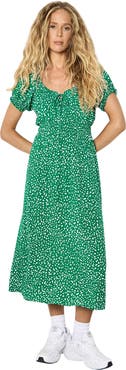 Apricot Milkmaid Midi Spot Printed Dress