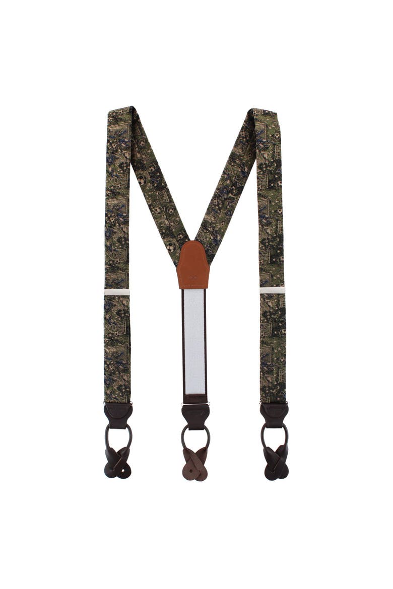 World's Champion Goal Soccer Novelty Button End Suspenders, Alternate, color, Green