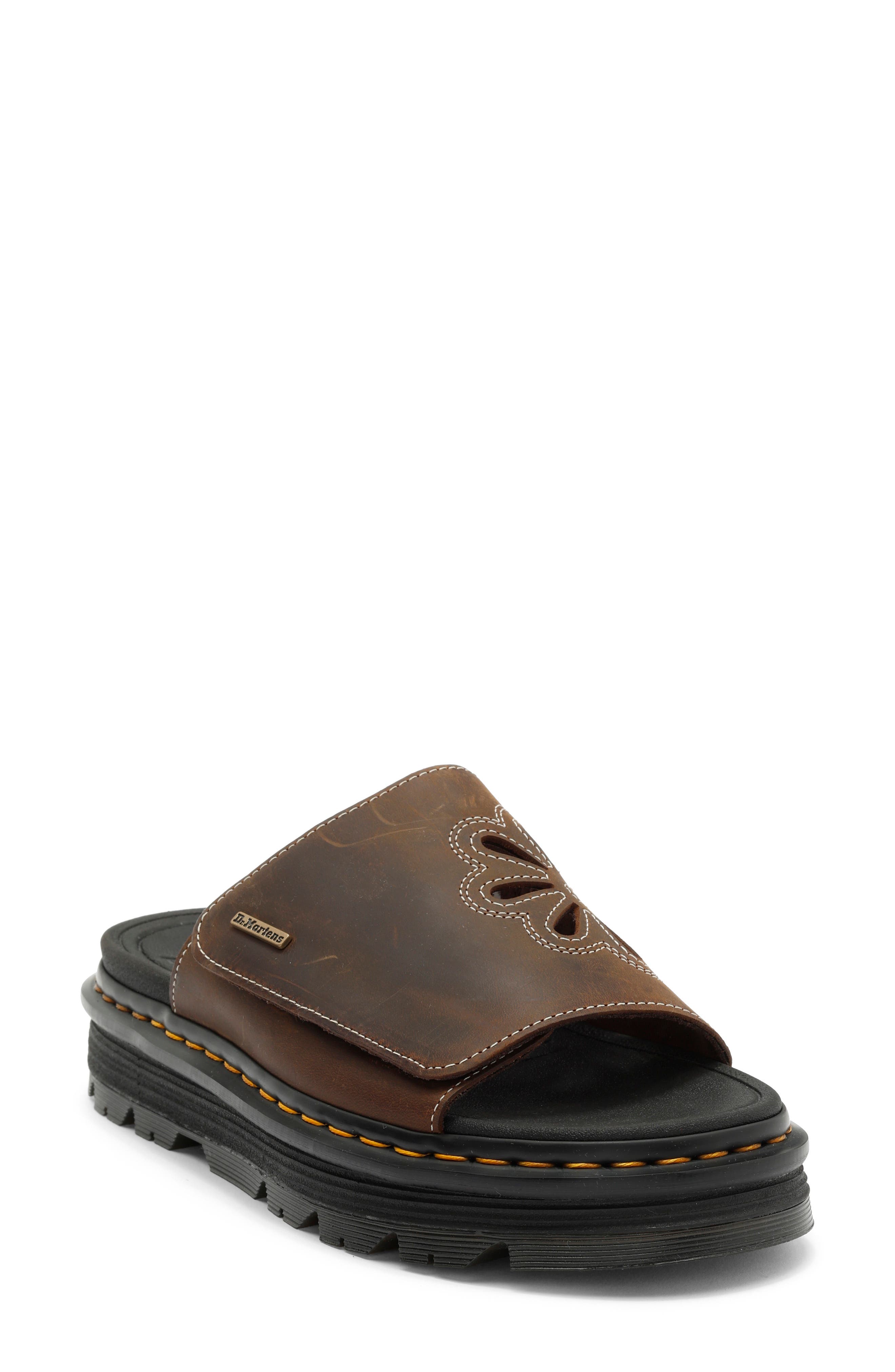Dr. Martens ZebZag Flower Slide Sandal, Main, color, Dark Brown