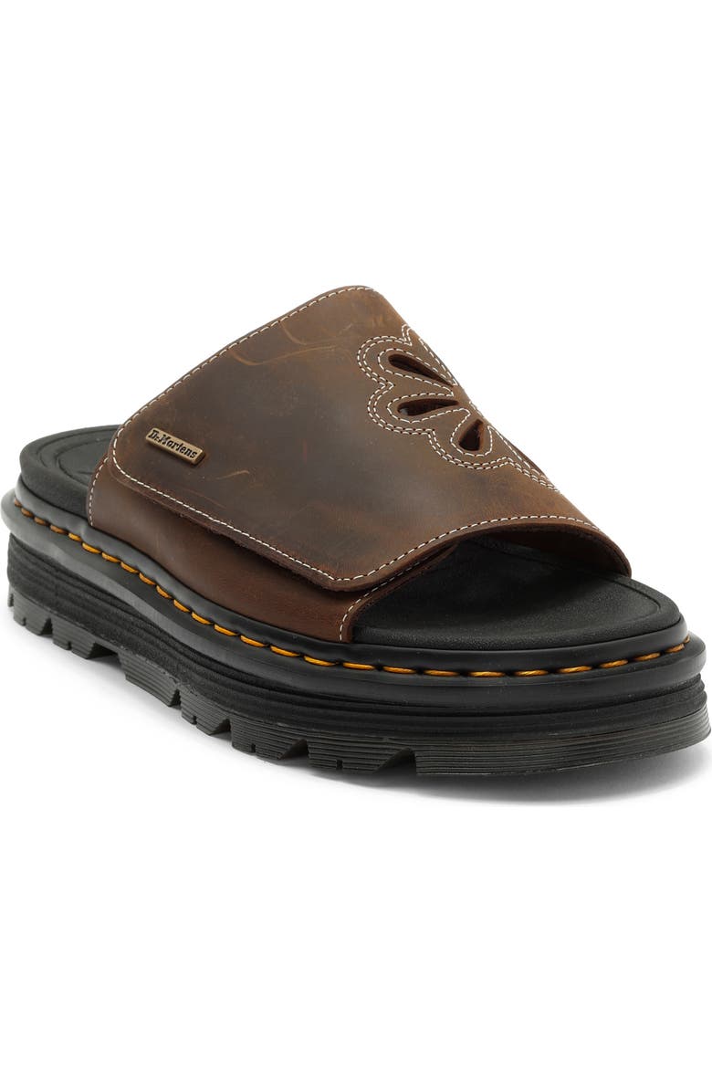 Dr. Martens ZebZag Flower Slide Sandal, Main, color, Dark Brown