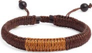 Caputo & Co. Men's Macramé Colorblock Slide Bracelet