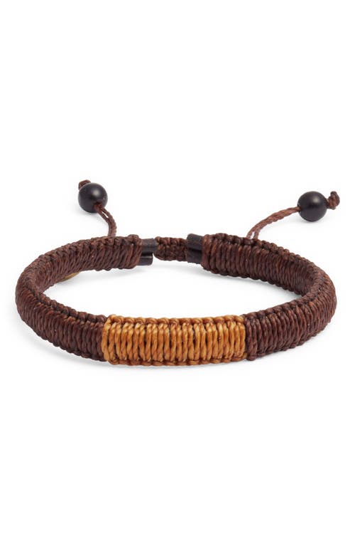 Caputo & Co Macramé Colorblock Slide Bracelet In Brown
