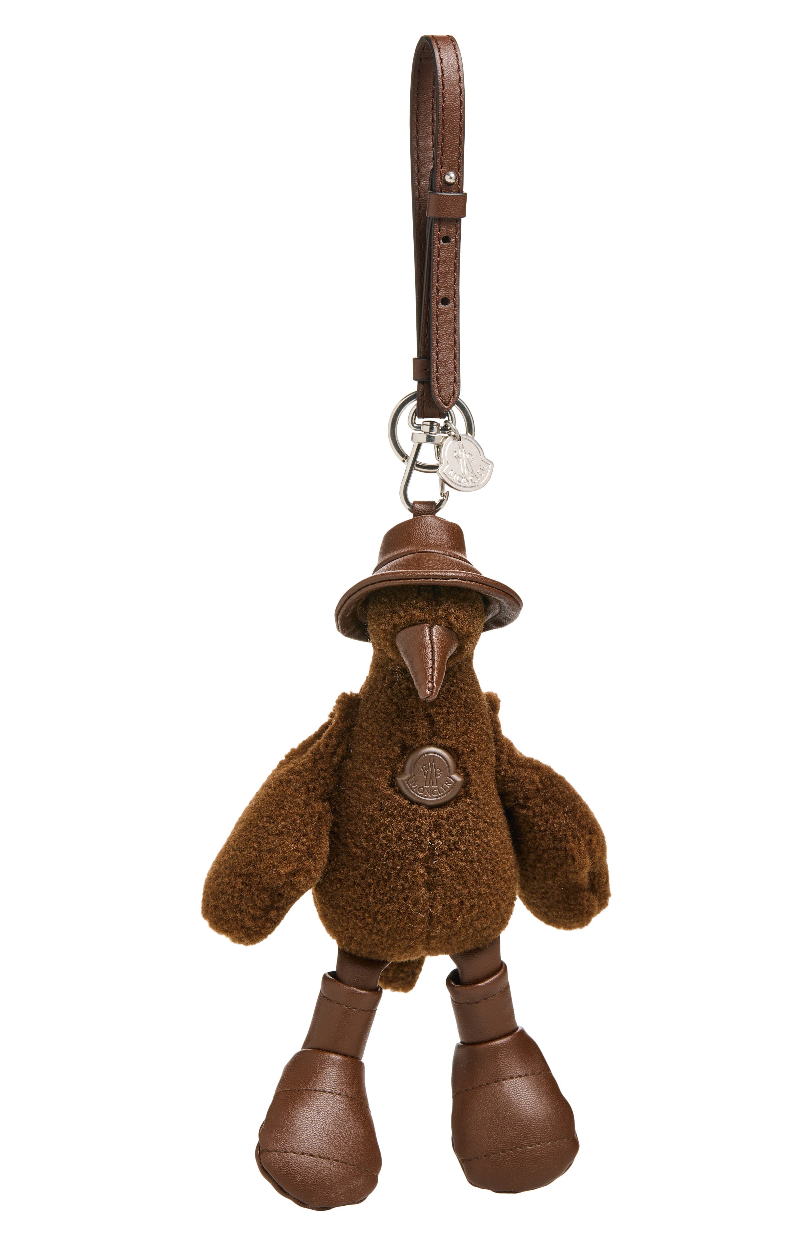 Moncler Duck Key Ring, Main, color, Dark Chocolate