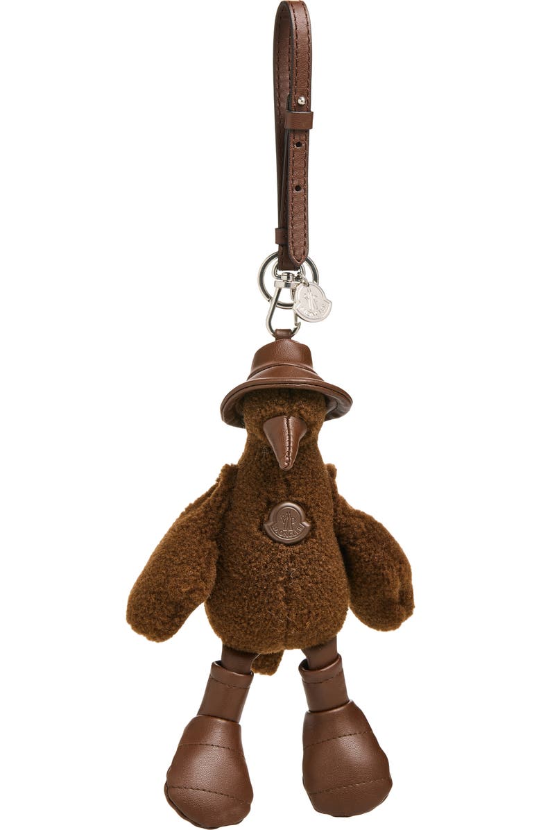 Moncler Duck Key Ring, Main, color, Dark Chocolate