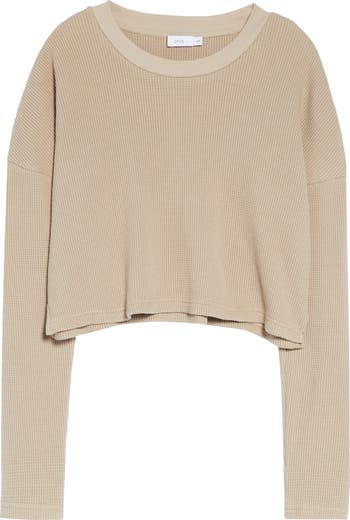 Onia Waffle Knit Cotton Crop Top | Nordstrom