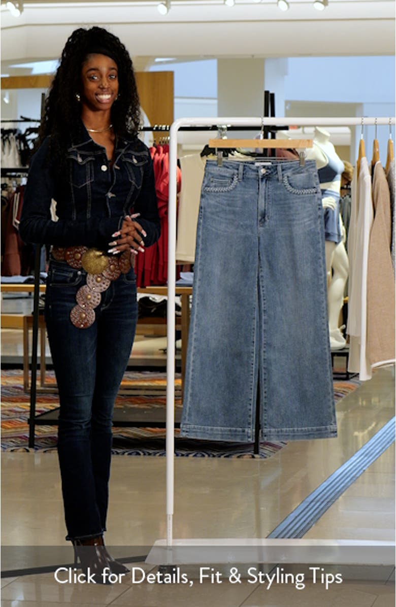 Anessa Braided Pocket High Waist Ankle Wide Leg Jeans, sales video thumbnail