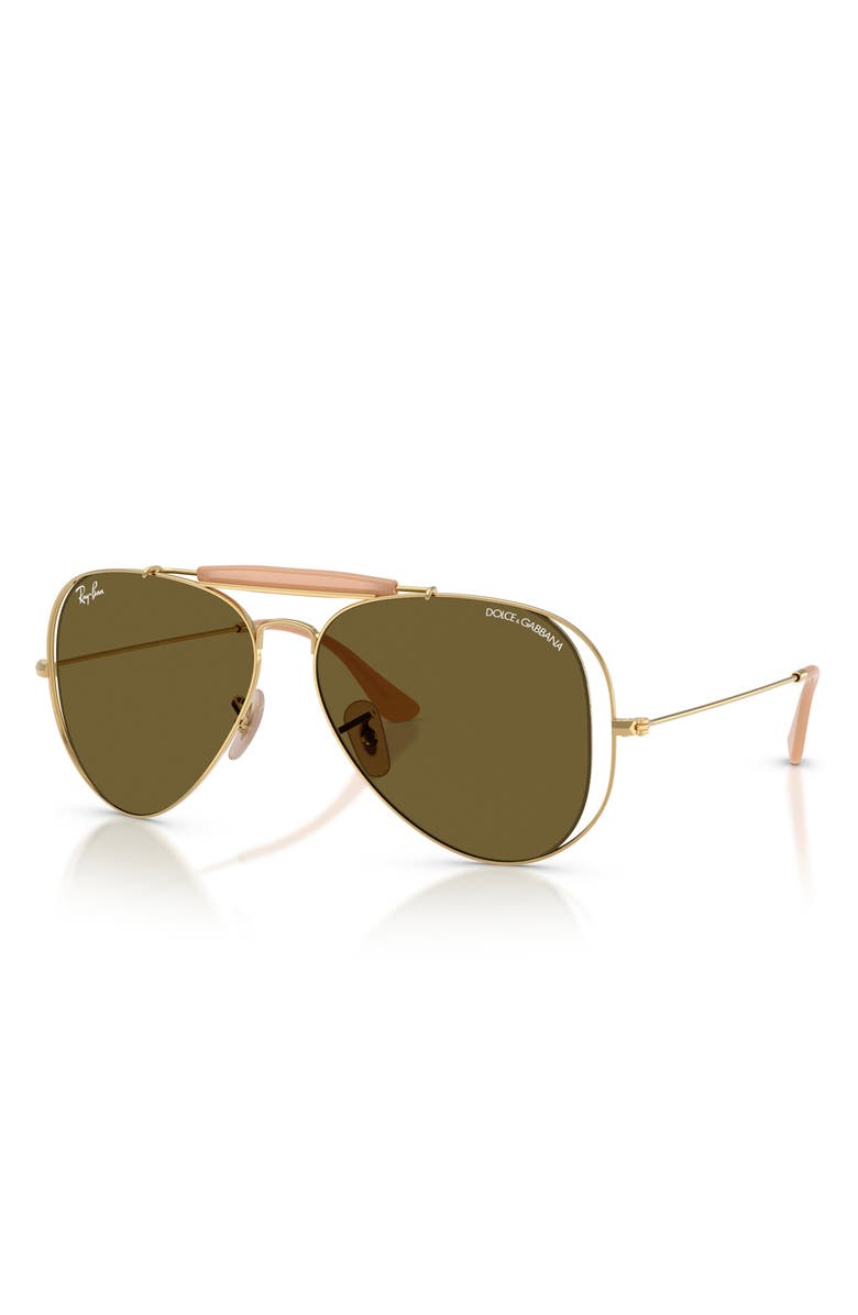 Ray-Ban 53mm Outdoorsman II Pilot Sunglasses, Alternate, color, Arista / Dark Brown