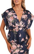 Petal & Pup Ricki Floral Print Dolman Sleeve Satin Top
