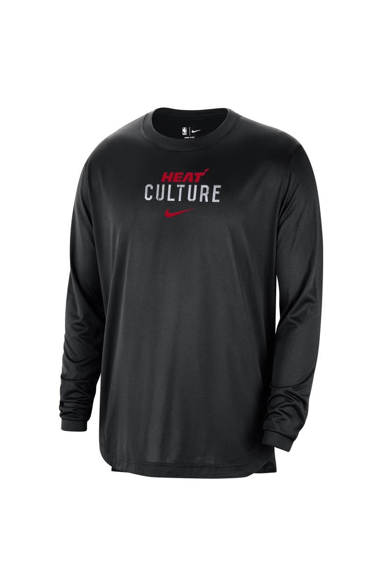 Nike Men's Nike Black Miami Heat 2023/24 City Edition Authentic Pregame Performance Long Sleeve Shooting T-Shirt, Alternate, color, 