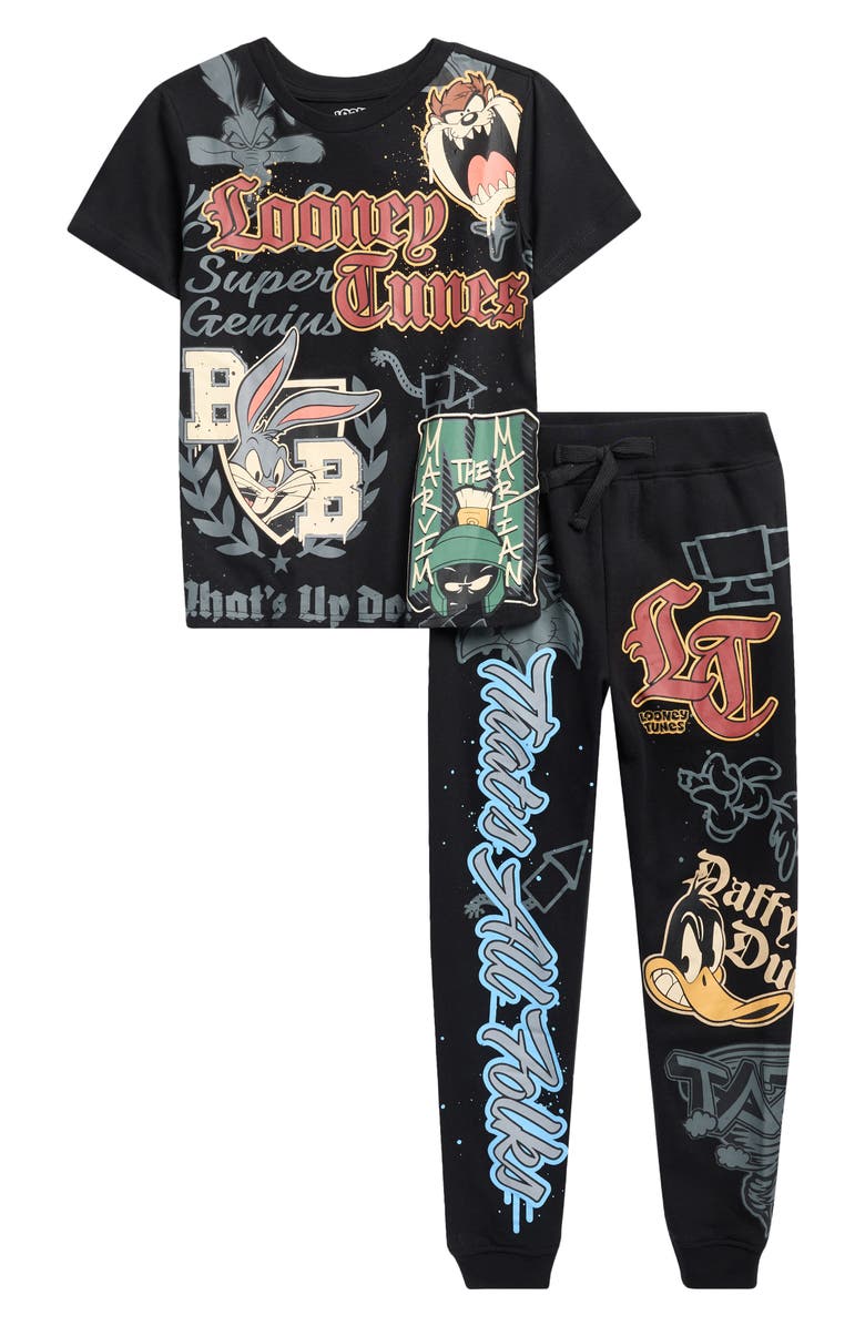 Freeze Kids' Looney Tunes T-Shirt & Joggers Set, Main, color, Black