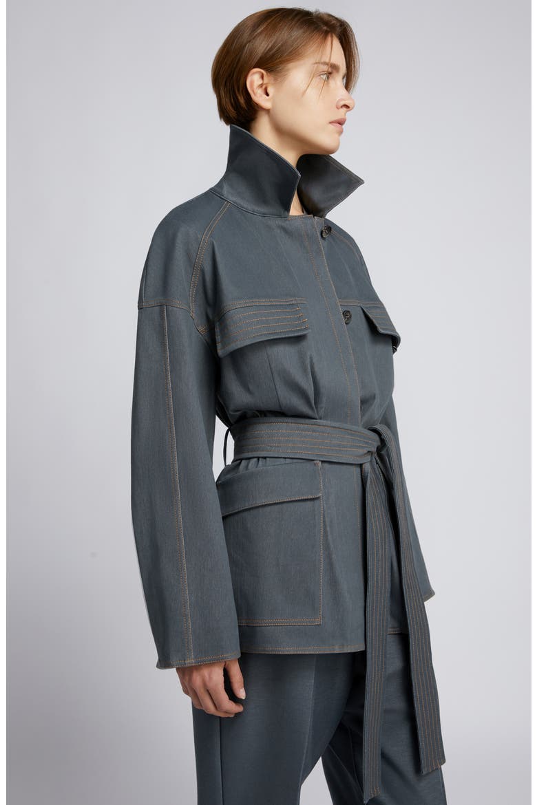 West Belted Jacket, Alternate, color, DARK GREY