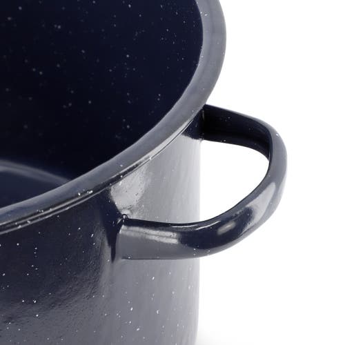 Oster Castillo 11 Quart Enamel On Steel Stock Pot With Lid In Blue