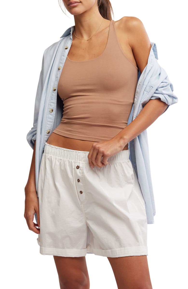 Free People Clean Lines Racerback Tank, Main, color, Chocolate Malt