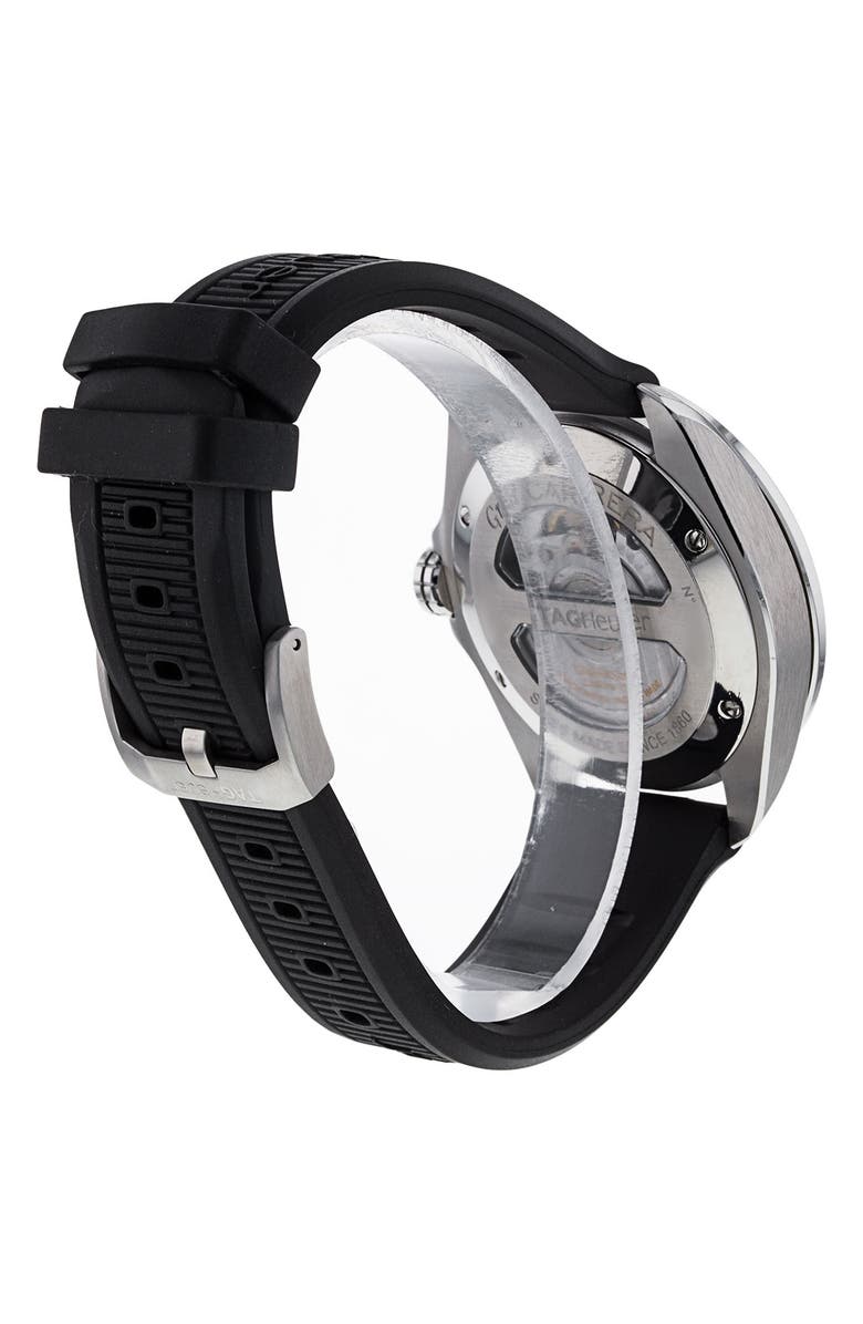 Watchfinder & Co. Tag Heuer Preowned Grand Carrera Silicone Strap Watch, Alternate, color, Steel