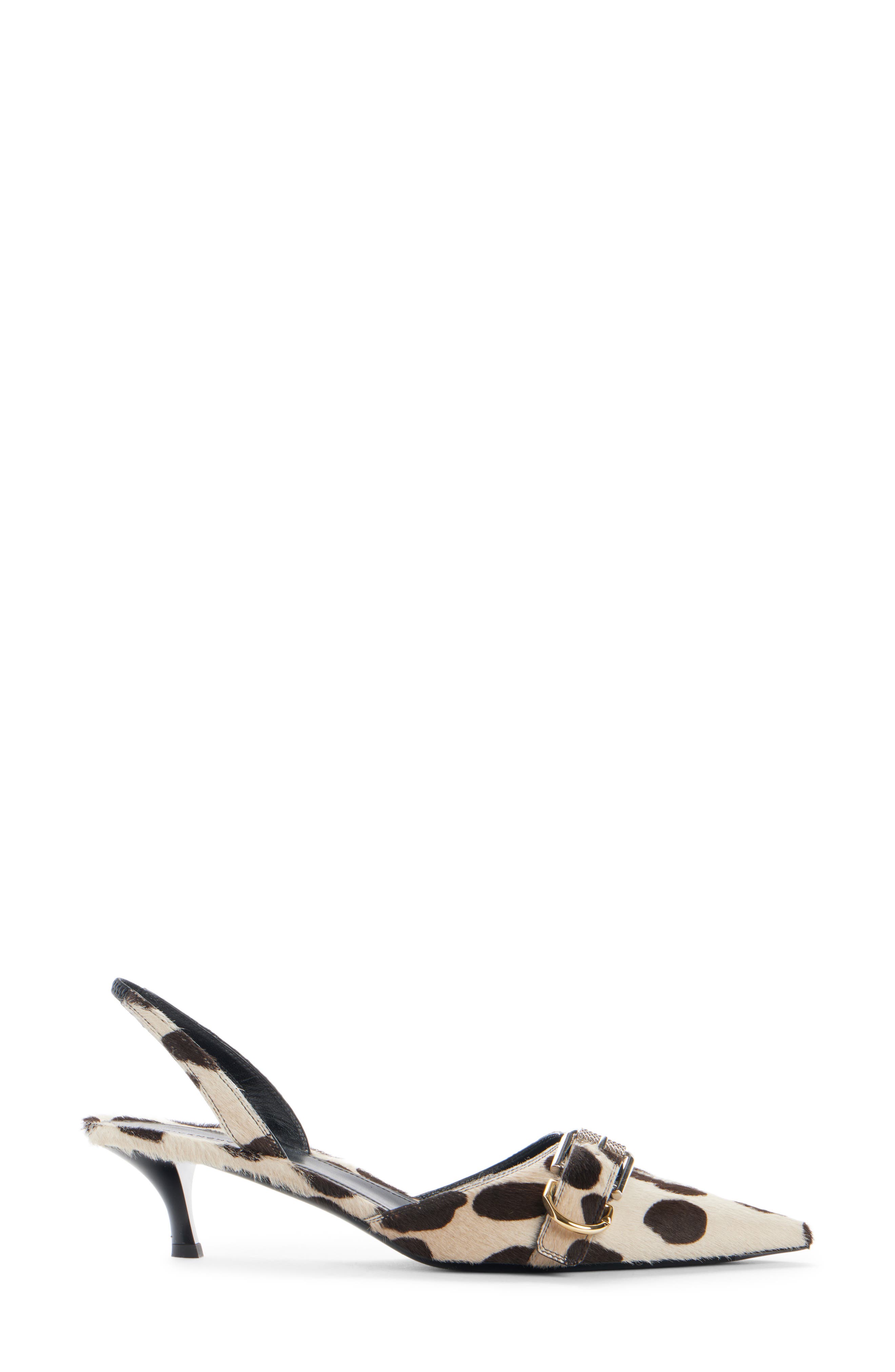 Voyou Genuine Calf Hair Pointed Toe Slingback Pump, Alternate, color, BLACK/ BEIGE CALF HAIR