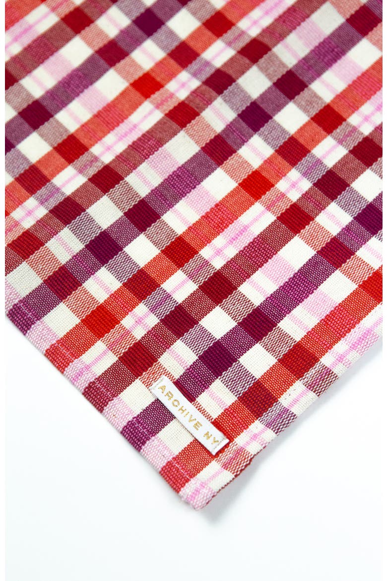 Noel Red Plaid Cotton Napkins, Set of 4, Alternate, color, Red