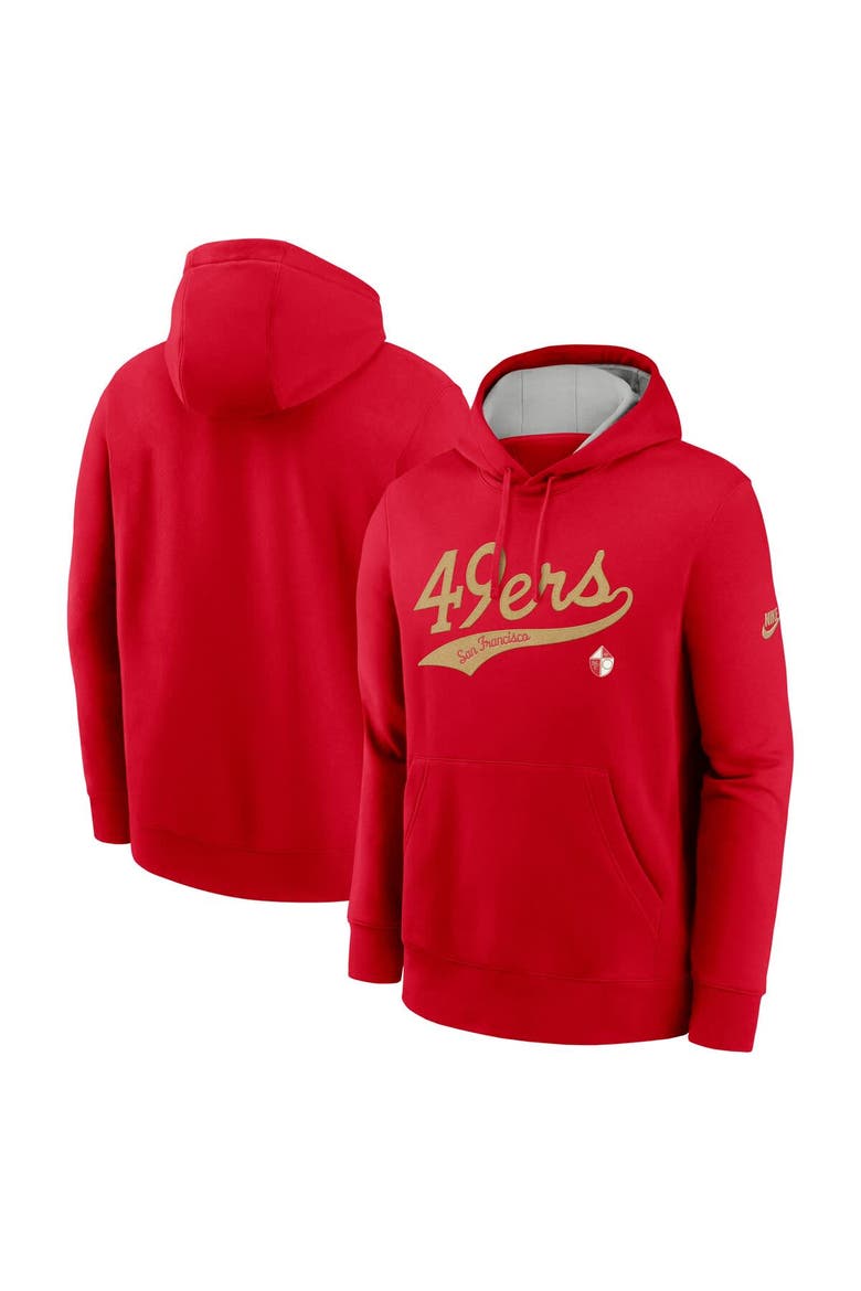 Men's Nike Scarlet San Francisco 49ers Rewind Club Logo Pullover Hoodie, Main, color, Scarlet
