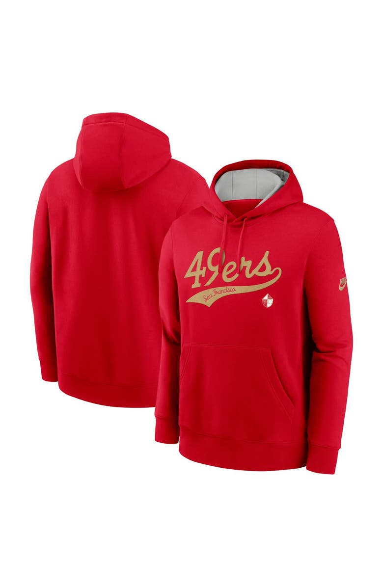 Nike Men's Nike Scarlet San Francisco 49ers Rewind Club Logo Pullover Hoodie, Main, color, Scarlet