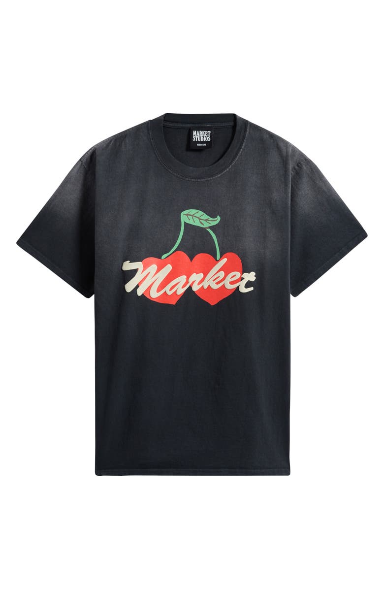 MARKET Double Cherries Cotton Graphic T-Shirt, Alternate, color, Pirate-Black