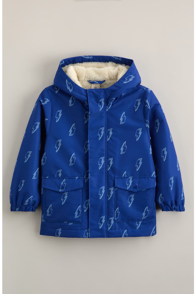 Kids' Fleece Lined Hooded Jacket, Main, color, BLUE BEAUCOUP BOLTS