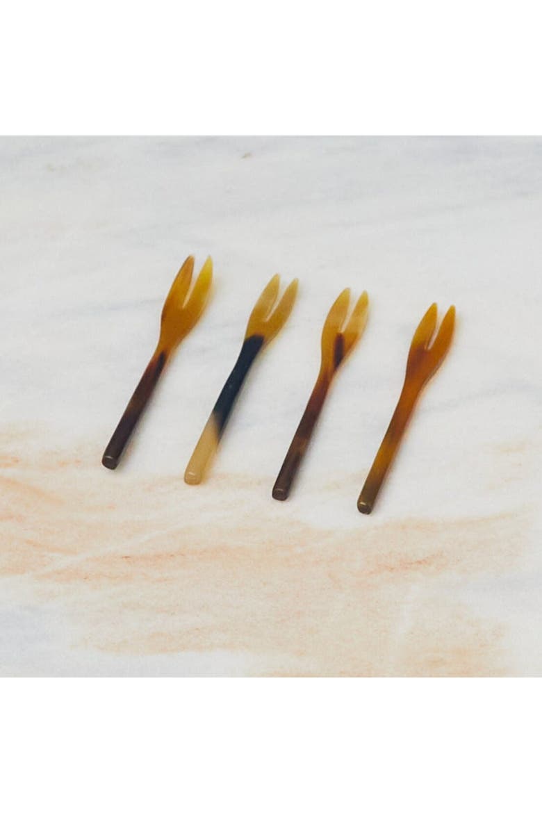 Cocktail Forks - Set of 4, Alternate, color, Natural