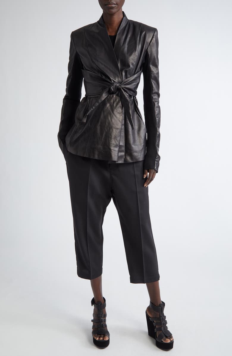 Rick Owens Strutter Leather Jacket, Alternate, color, 