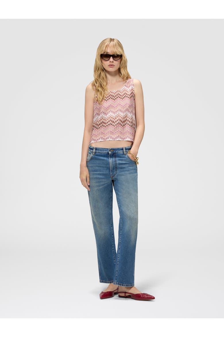Sleeveless Viscose Top With Snake Motif, Alternate, color, Pink & Multicoloured