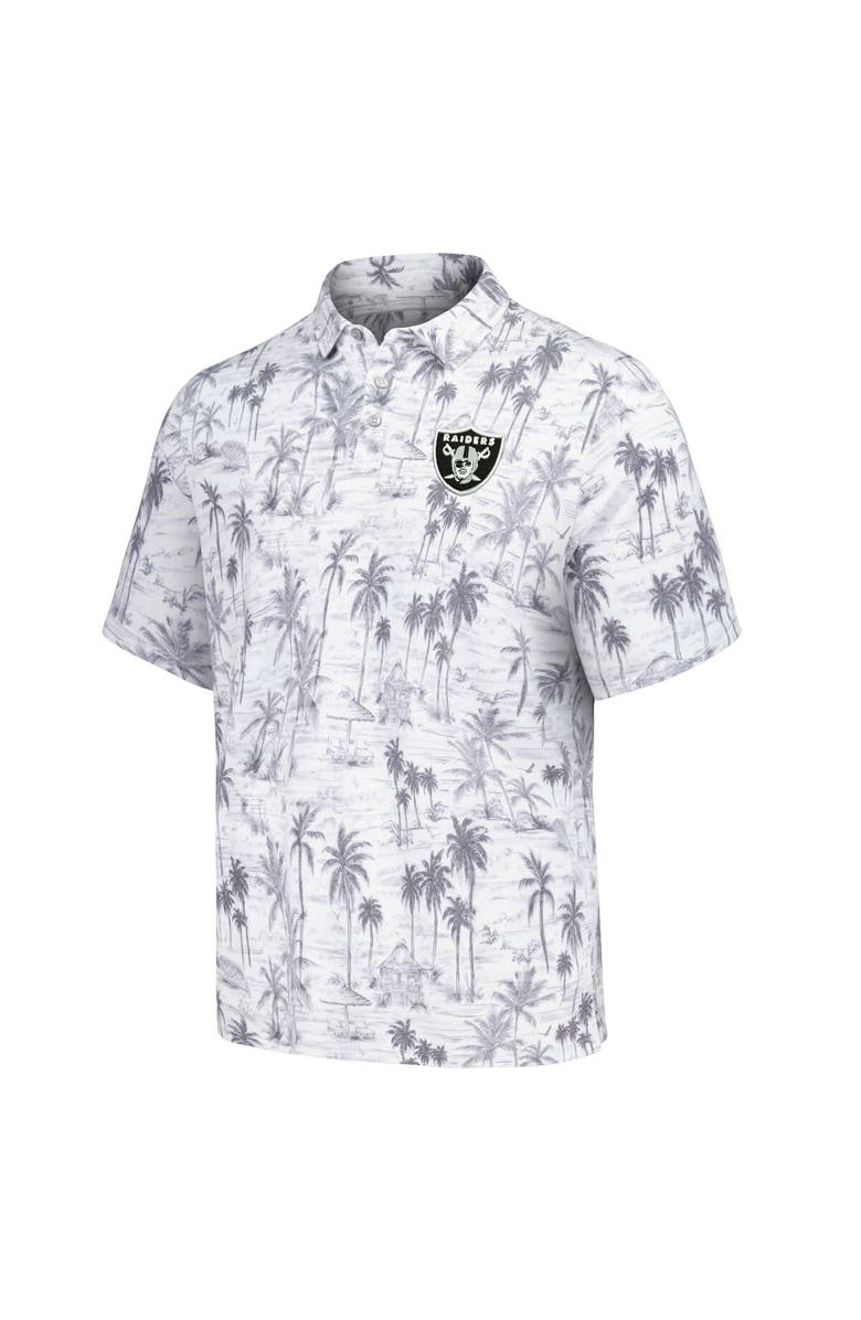 Tommy Bahama Men's Tommy Bahama Gray Las Vegas Raiders Cabana Shores IslandZone Tri-Blend Polo, Alternate, color,