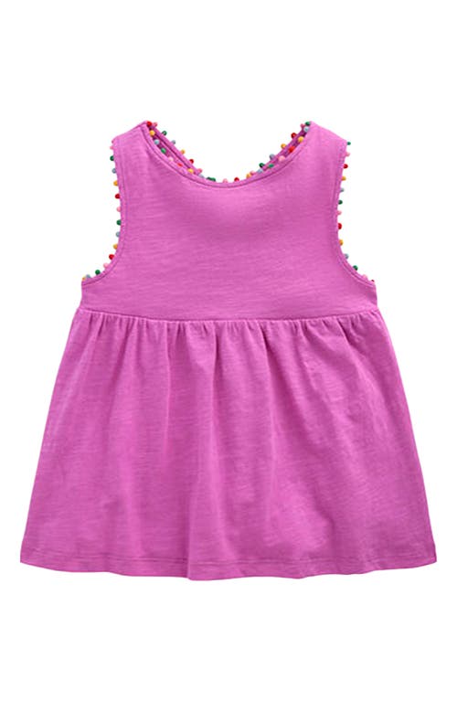 Mini Boden Kids' Pompom Accent Crossback Cotton Top