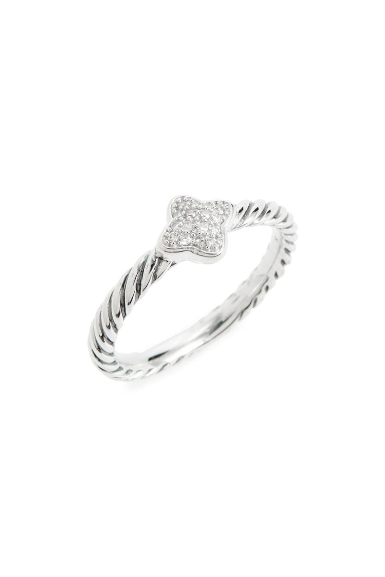 Cable Collectibles Quatrefoil Ring with Diamonds, Alternate, color, DIAMOND