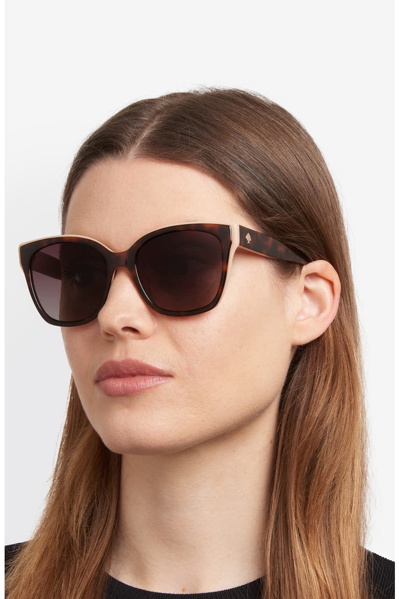 daesha 55mm polarized cat eye sunglasses, Alternate, color, HAVANA PINK/ BROWN