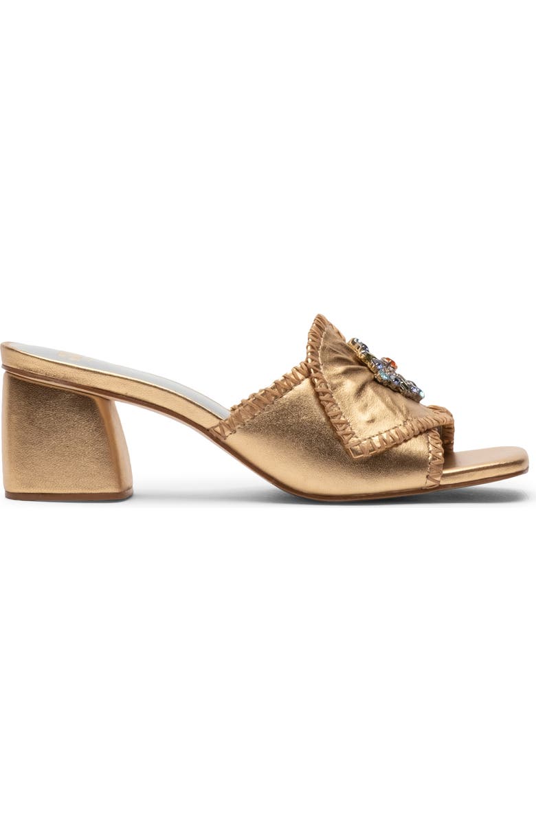 Frances Valentine Isa Faux Leather Slide Sandal, Alternate, color, Platino