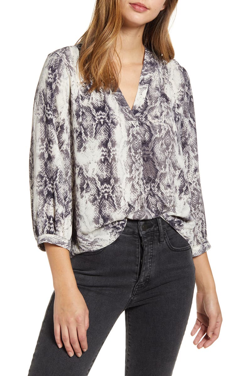 Vince Camuto Snake Print Rumple Blouse, Main, color,