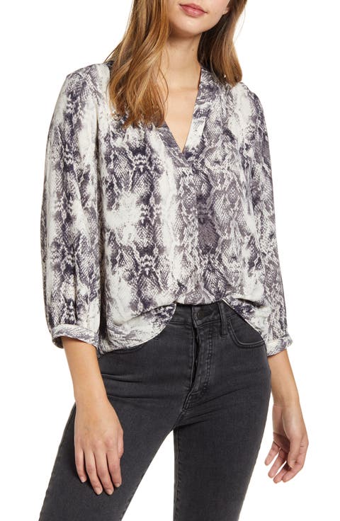 Snake Print Rumple Blouse