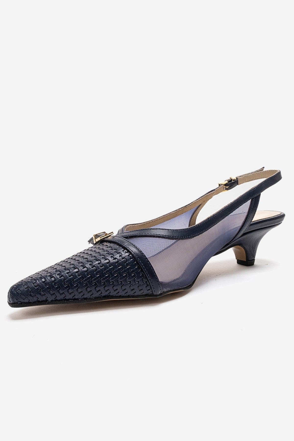 Laviera Mesh Slingback Pump, Alternate, color, Navy