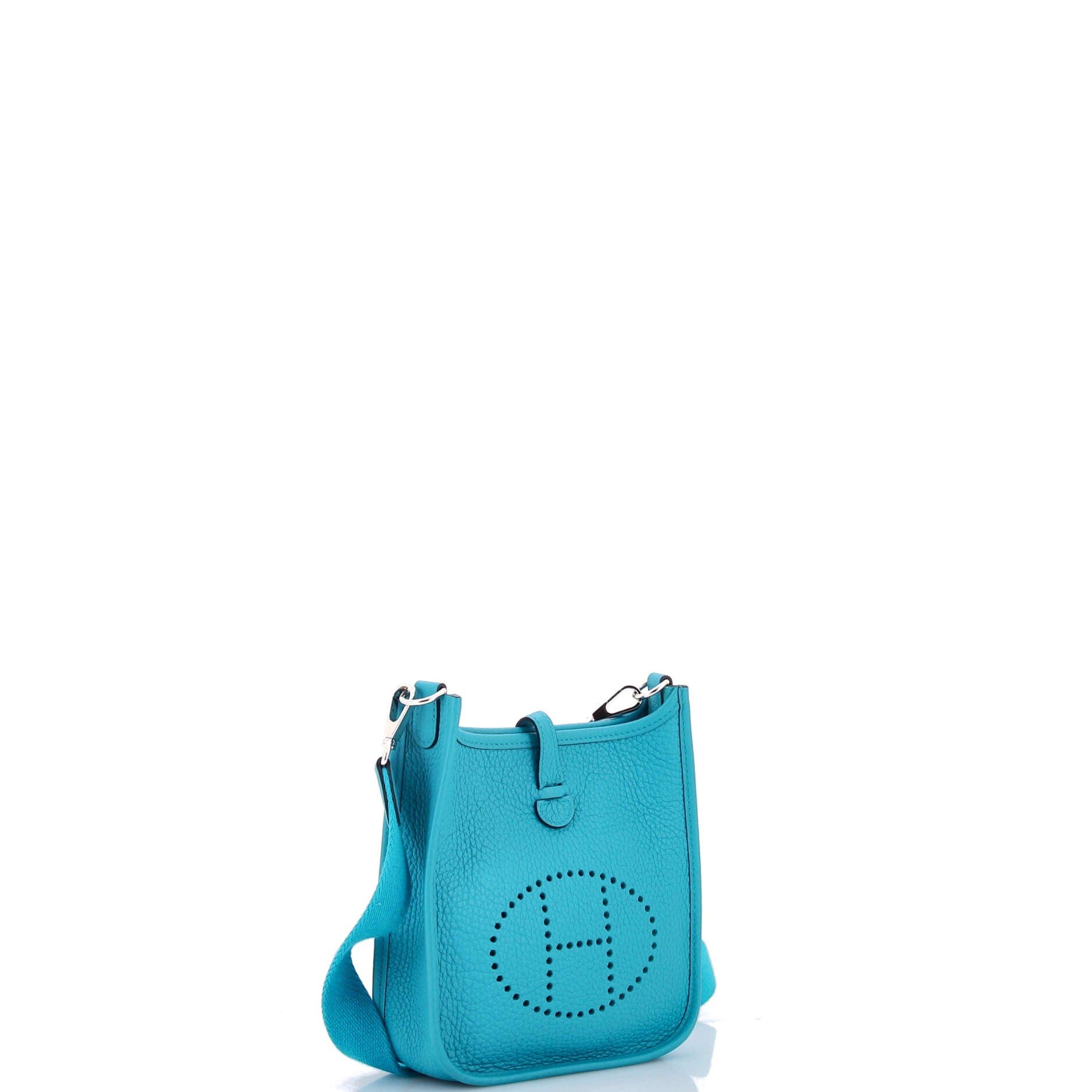 Pre-Owned Hermes Evelyne Bag Gen III Clemence TPM, Alternate, color, Bleu Zanzibar