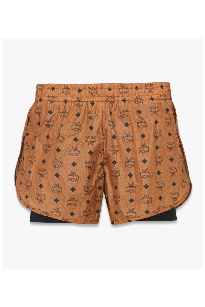 Monogram Print Shorts in ECONYL®, Alternate, color, Brown