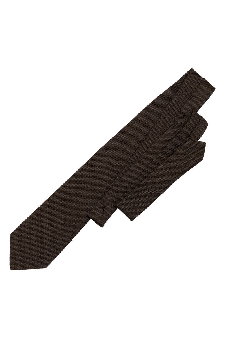 Mocha - Extra Long Silk Grenadine Tie for Men, Alternate, color, Dark Brown