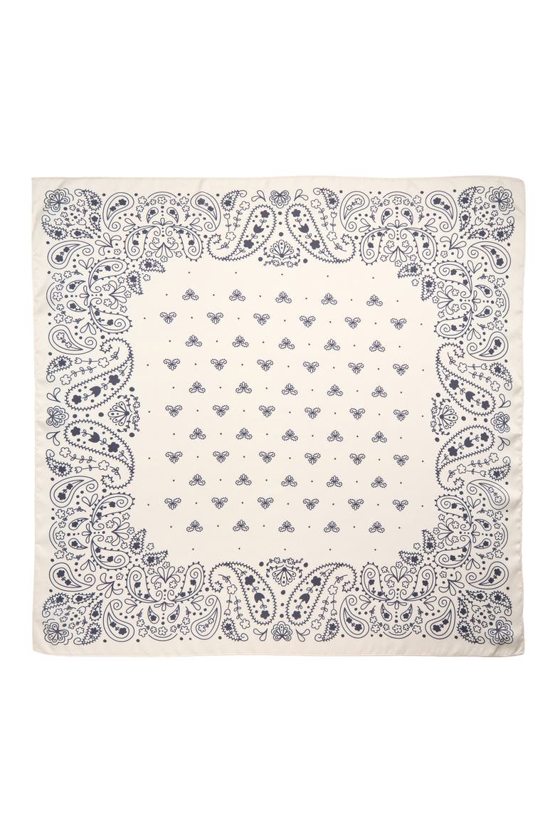 Oversize Square Satin Scarf, Alternate, color, IVORY