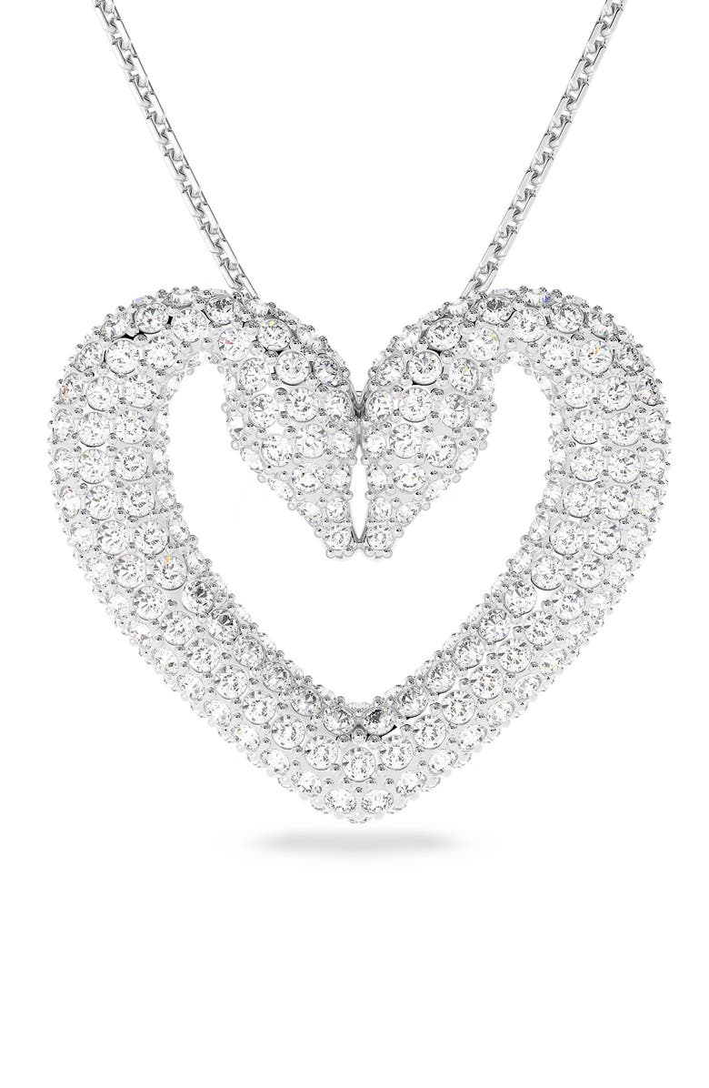 Swarovski Una Heart Pendant Necklace, Alternate, color,
