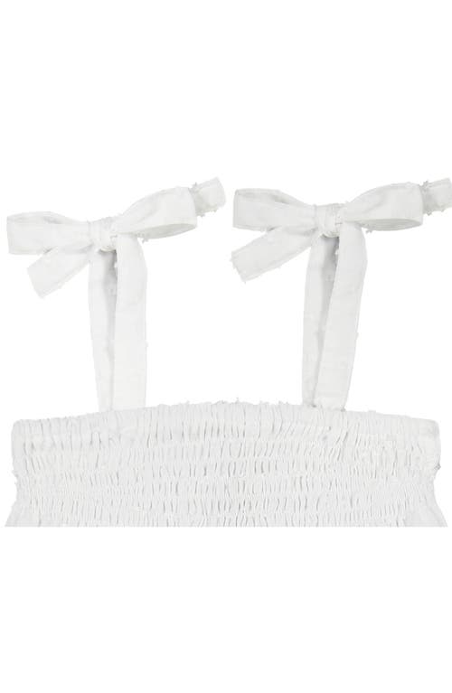 BUSY BEES BUSY BEES INDIA SHOULDER TIE SUNDRESS WHITE SWISS DOT