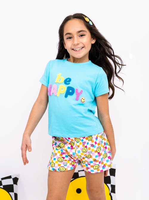 Preppy Goose Plush Retro Smiley Loungewear Shorts In Multi