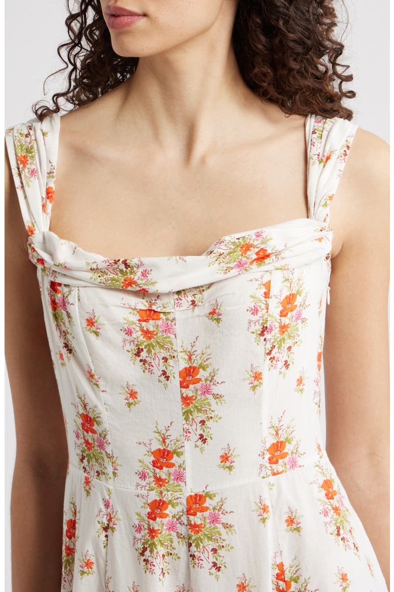 Clea Print Sleeveless Organic Cotton Maxi Dress, Alternate, color, ROSE PETIT BOUQUET DE CHAMONIX